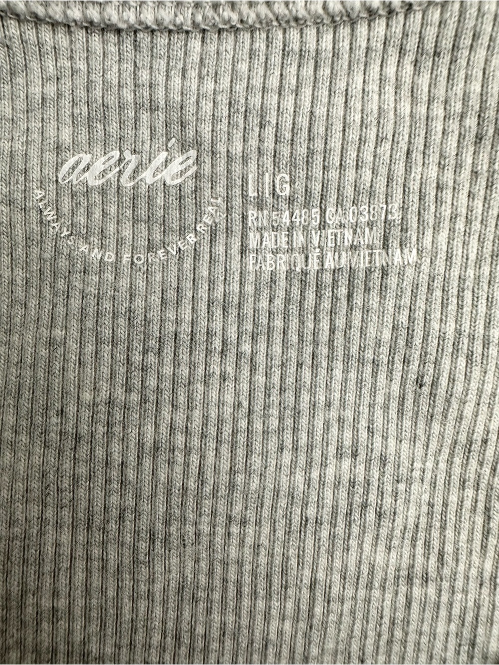 Aerie Gray Ribbed Tank crop - Picture 5 of 7